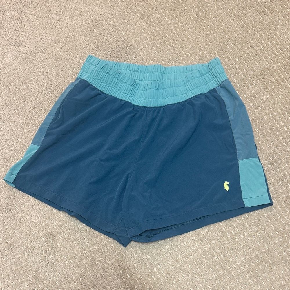cotopaxi Women's Colorblock Athletic Shorts - Deep Blue & Aqua